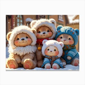 Teddy Bears Family Canvas Print