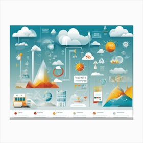 An Array Of Geometric Styles Forming An Abstract Interface Encapsulating The Elements Of Weather T (4) Canvas Print