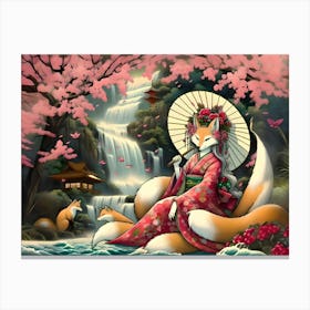 Golding age fox goddess Canvas Print