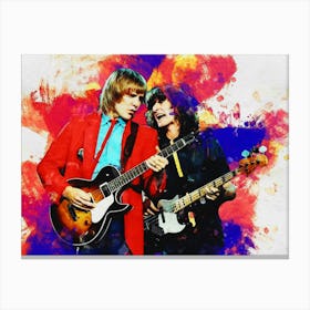 Smudge Of Portrait Alex Lifeson And Geddy Lee Live Concert Band Rush Canvas Print