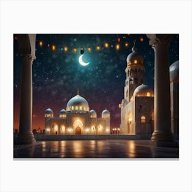 Islamic Mosque At Night 1 Canvas Print