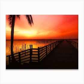 Sunset On The Pier Canvas Print