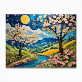 Cherry Blossoms ala Vincent 1 Canvas Print