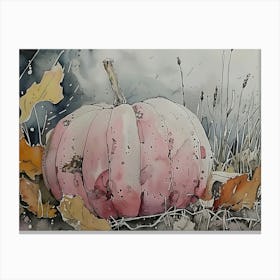 Pumpkin In The Grass 1 Canvas Print