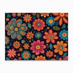 Psychedelic Flowers Canvas Print