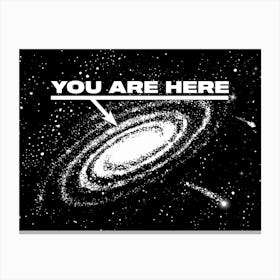 You are here, 80s poster — space poster, science poster, galactic map, space map Canvas Print