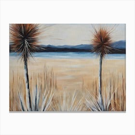 Australian Landscape Grasstrees Watercolor Painting Canvas Print