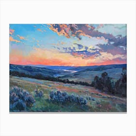 Western Sunset Landscapes Wyoming 2 Canvas Print
