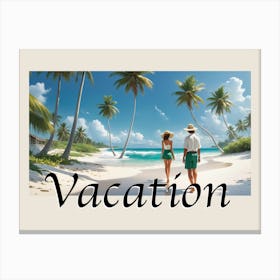 Vacation Vibes Escape the Ordinary White Beach 1 Canvas Print