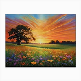 Sunset In The Meadow 34 Canvas Print