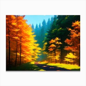 Autumn Trees In The Forest 1 Canvas Print
