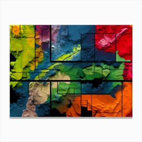 3d Map Canvas Print