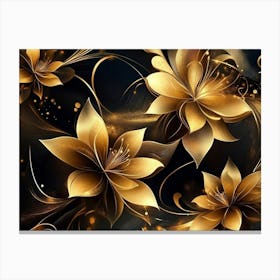 Golden Flowers 3 Canvas Print