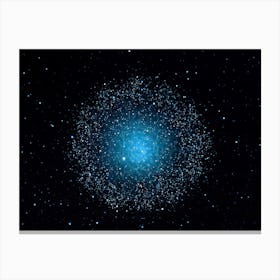 Abstract Illustration Of A Bright Blue And Black Double Star Radiating A Glow With A Pattern Of Twi (4) Canvas Print