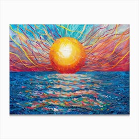 Sun Rising Over The Ocean 1 Canvas Print