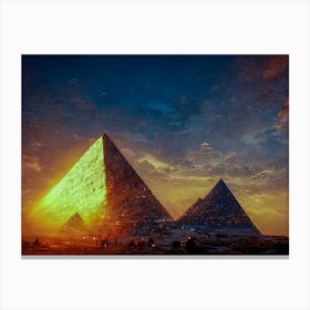 Pyramids Egypt Desert Sunset Canvas Print