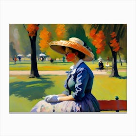 Woman In Park Canvas Print