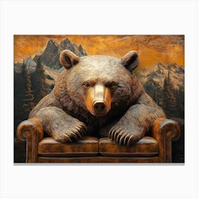 Bear In The Chair 1 Canvas Print