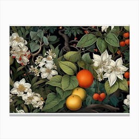 Oranges And Flowers Canvas Print