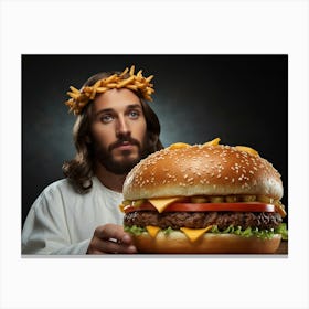 Jesus Burger 2 Canvas Print