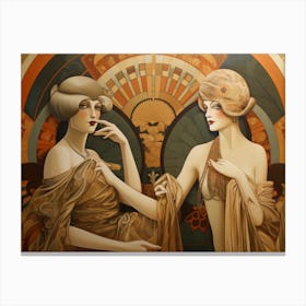 Two Ladies Art Deco 1 Canvas Print