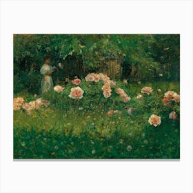 Roses In The Garden 1 Canvas Print