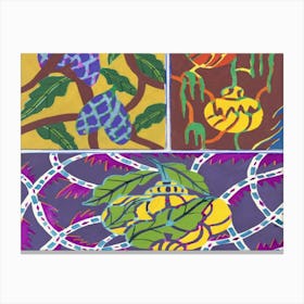 Four Paintings Of Fruit Canvas Print