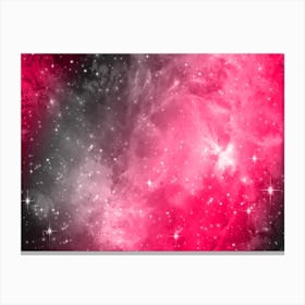 Red Pink Black Galaxy Space Background Canvas Print