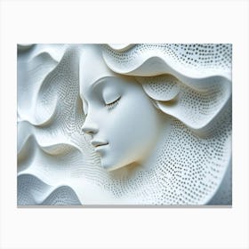 3d Effect White Color Canvas Illustration Canvas Print