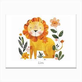 Little Floral Lion 2 Poster Canvas Print