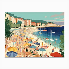 French Riviera Vintage Landscape 4 Canvas Print