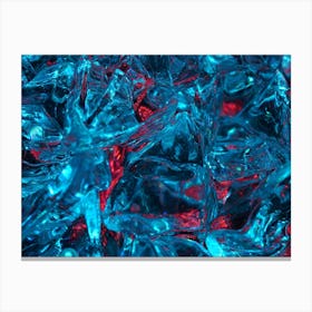 Blue And Red Ice Cubes Canvas Print