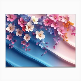 Colorful and Elegant with Vibrant Flower Hanging Branches Canvas Print