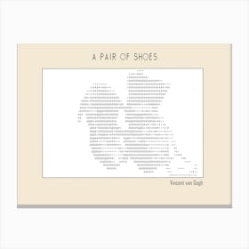 Ascii Art Minimalist – A Pair Of Shoes – Vincent Van Gogh (1886) – Classic Painting Canvas Print