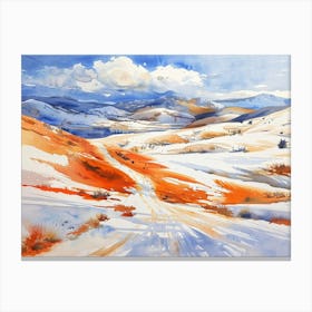 Snowy Mountain Road Canvas Print