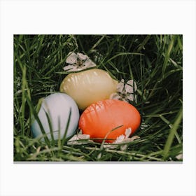 Easter Eggs In Grass 3 Canvas Print