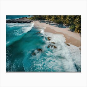 Aerial View Of A Tropical Beach 5 Canvas Print