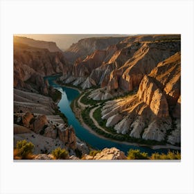 Sunset In The Canyon Canvas Print