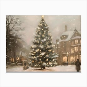 Christmas Tree In The Snow 7 Canvas Print