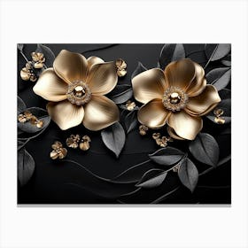 Gold Flowers 19 Canvas Print