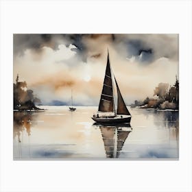 Sailboat Painting Lake House (27) Canvas Print