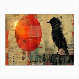 Temporal Resonances: A Conceptual Art Collection. Bird On The Wall Canvas Print