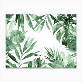 Watercolor Tropical Leaves 16 Canvas Print