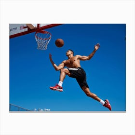 Young Shot Competition Play Board Urban Action Man Court Training Fitness Basket Abdomin (16) Canvas Print