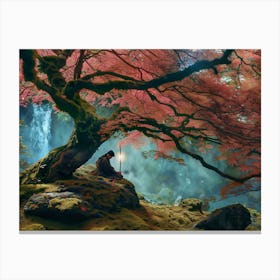 Myeera Samurai Ninja Warrior Sitting Under Tree Holding His Glo 876f794d Ca03 4663 83dd B6ddf239706b Canvas Print