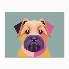 Border Terrier Dog Portrait Illustration Canvas Print