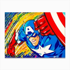 Captain America in action Canvas Print