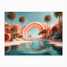 Pink Pool Canvas Print