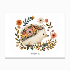 Little Floral Hedgehog 4 Poster Canvas Print