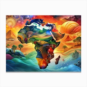 Abstract Collage Of Africa Canvas Print